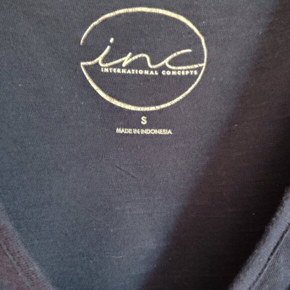 Ladies SZ S Inc Navy V-Neck Babydoll T-Shirt - Picture 4 of 4